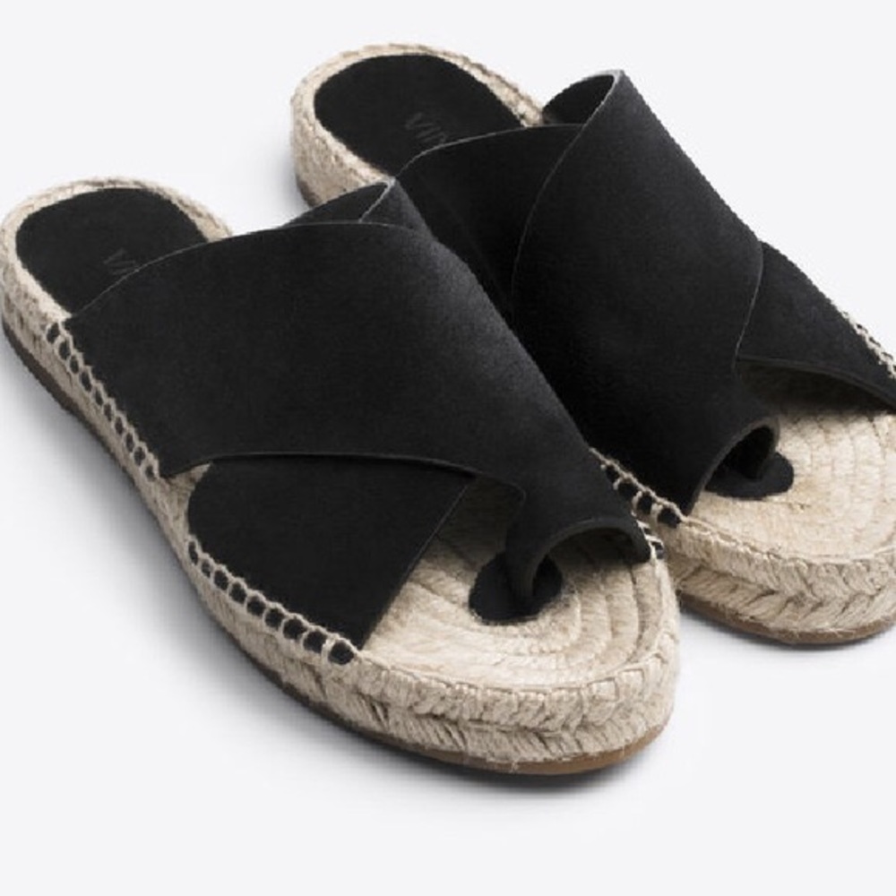 Vince Carlita Black Suede Espadrille